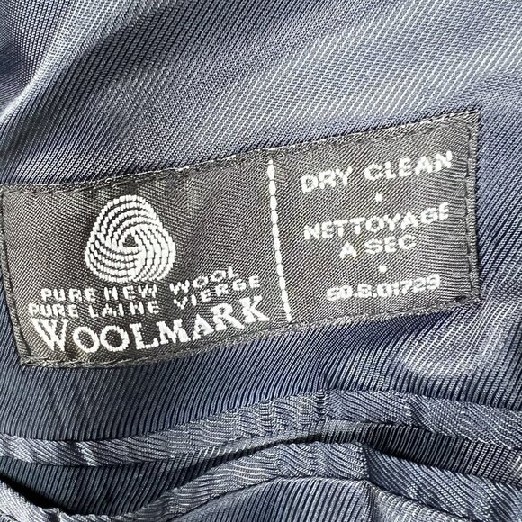 Calvin Klein Mens 44R Blue Pinstripe Wool Single Breasted Sport Coat Old Money - Picture 12 of 16